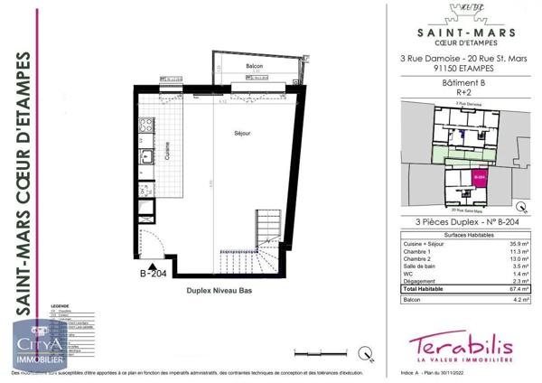 Appartement à louer 3 pièces 67.4m²