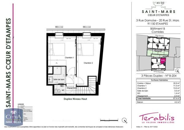 Appartement à louer 3 pièces 67.4m²