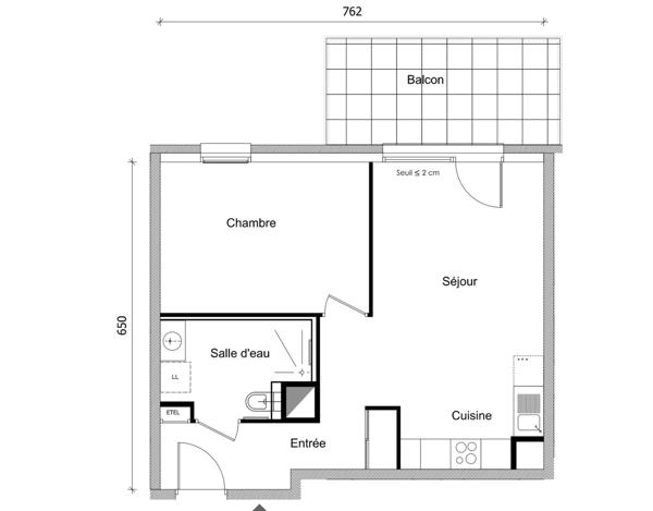 Appartement T2 à BONNEVILLE (74)