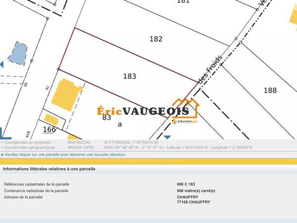 Vente                                                      Terrain
                        
                                         906 m2                     à Coulommiers