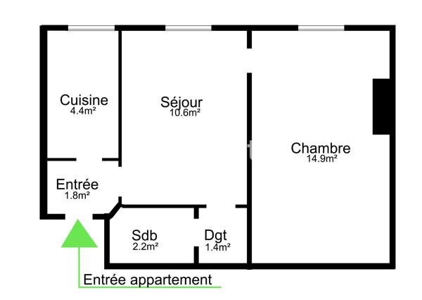 Appartement
         2 pièces
        - 35 m² Exclusivité 184 000 € *
