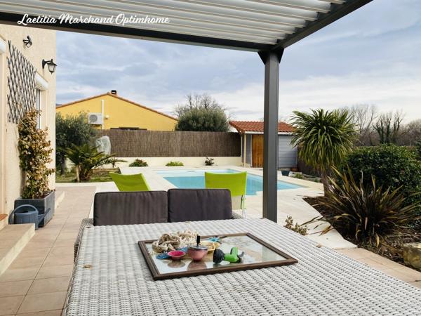 Maison 4 faces 3 chambres piscine garage Prades(66)