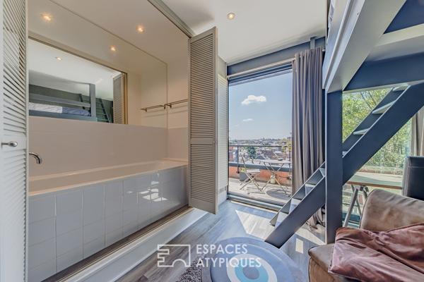 Loft grand standing avec studio indépendant et terrasse avec vue sur Rouen