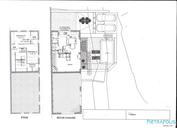 MAISON  sur   Crépieux récente avec jardin à  aménager