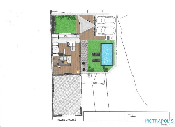 MAISON  sur   Crépieux récente avec jardin à  aménager