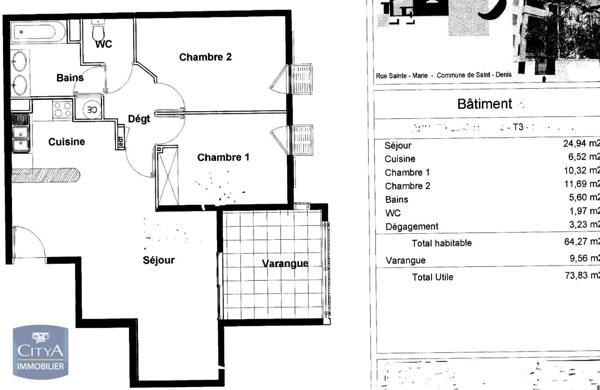 Appartement à vendre 3 pièces 61.85m²
