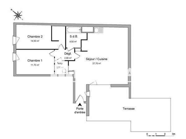 Location Appartement 3 pièces 73.5 m² - 1910 AVENUE DE TOULOUSE Montpellier 34070