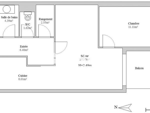 Location Appartement 2 pièces 54.46 m² - 75 RUE CLAUDE DEBUSSY Kingersheim 68260