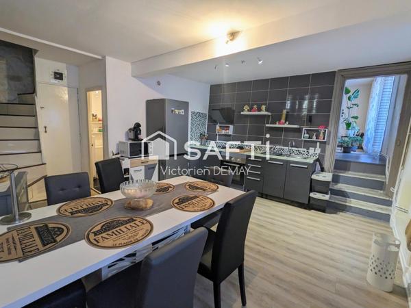 Maison en pierre 80 m², 2 ch., jardin + garage