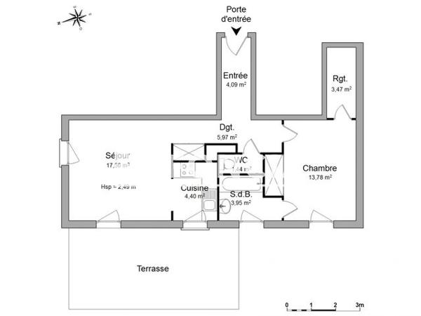 Location Appartement 2 pièces 53.74 m² - 5 RUE DELANDRE Bordeaux 33200
