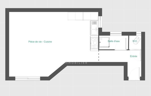 Appartement Levallois Perret 1 pièce(s) 24.5 m2