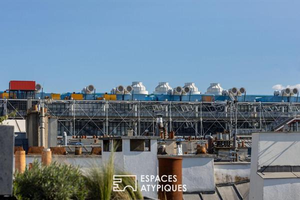 Duplex au dernier étage avec terrasse plein ciel et balcon