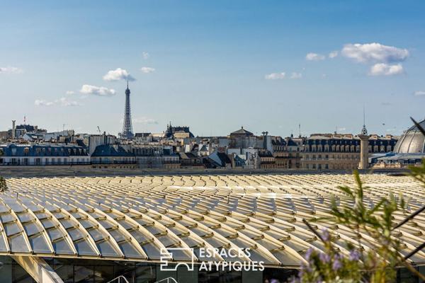 Duplex au dernier étage avec terrasse plein ciel et balcon