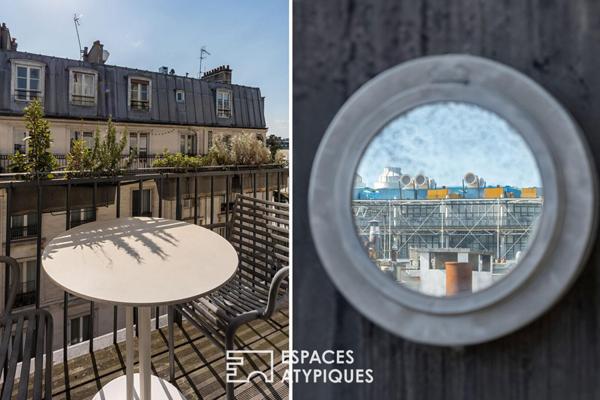 Duplex au dernier étage avec terrasse plein ciel et balcon