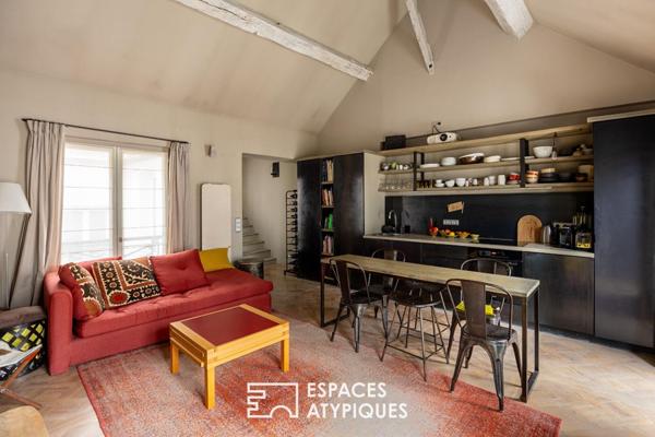 Duplex au dernier étage avec terrasse plein ciel et balcon
