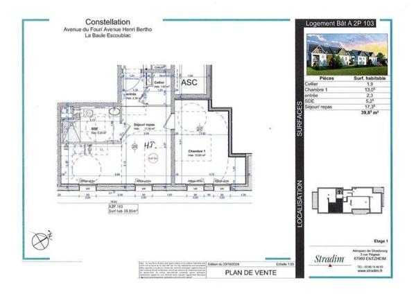 Appartement 2 pièces - 44500 La Baule-Escoublac -  Escoublac