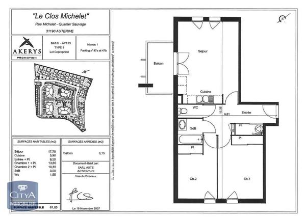 Appartement à louer 3 pièces 61.85m² Auterive (31190)