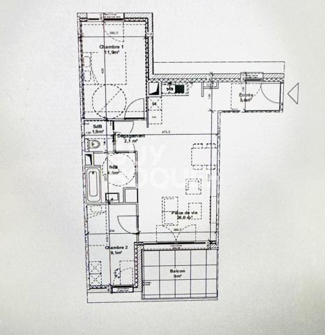 Appartement Thionville 3 pièce(s) 59.30 m2 CENTRE VILLE GARE