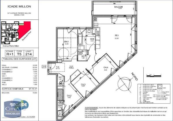 Appartement à louer 5 pièces 97.3m²