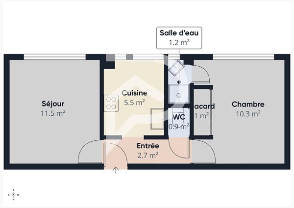 Appartement 2 pièces 34 m2