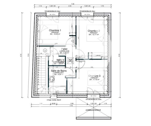 Maison 3 pièces 86 m2