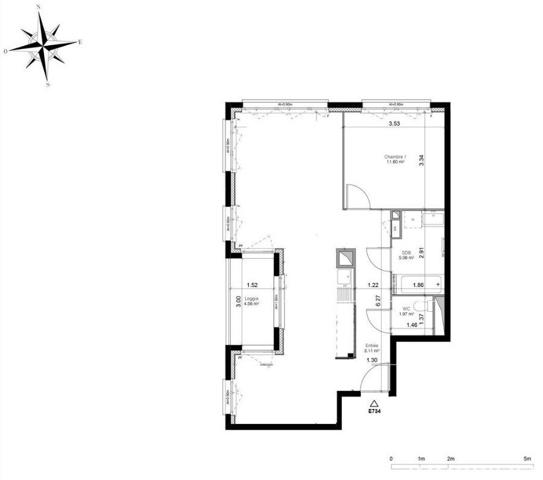 Appartement à vendre 3 pièces 62,71 m² Saint-Denis