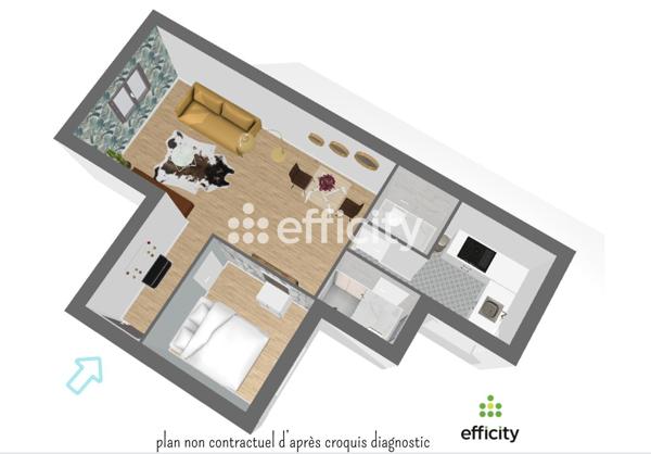 Appartement 2 pièces - 34 m²