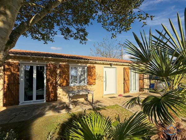Dpt Gers (32), à vendre BARCELONNE DU GERS Maison de plain-pied T4 de 91m² habitables + grand garage sur 637m² de terrain, au calme