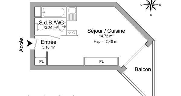 Location Studio meublé 23.19 m² - Chamonix-mont-blanc 74400