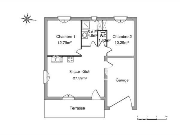 Location Maison 3 pièces 56.9 m² - 246 RUE TIBERETTE Espondeilhan 34290
