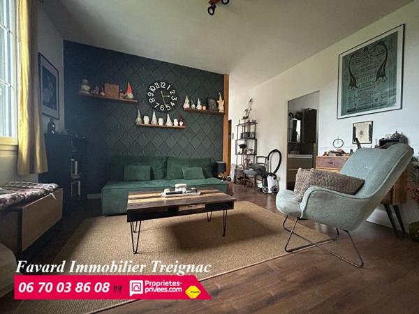 Maison Individuelle centre Treignac 85 m²  -  Jardin 1000m² - garage 110m²