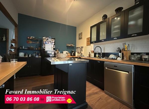 Maison Individuelle centre Treignac 85 m²  -  Jardin 1000m² - garage 110m²