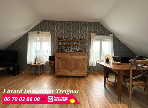 Maison Individuelle centre Treignac 85 m²  -  Jardin 1000m² - garage 110m²