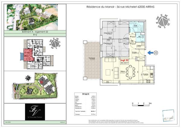 Appartement à vendre 3 pièces 84 m² Arras