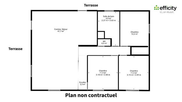 Maison 5 pièces - 124 m² Exclusivité efficity