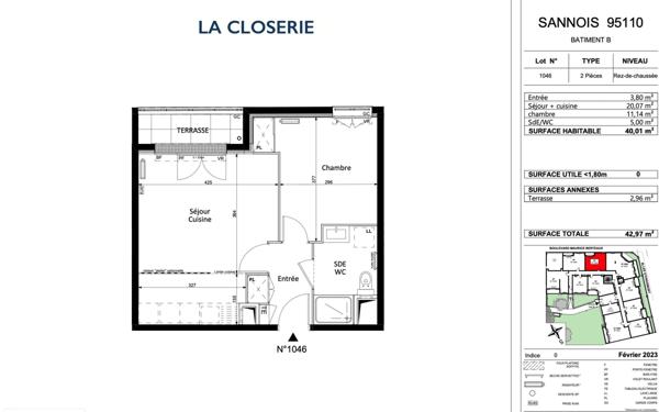 Appartement à louer    2 pièces •  Sannois