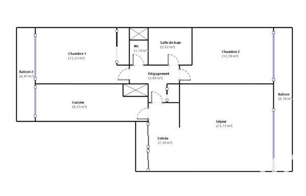 Appartement à vendre 3 pièces 74 m² Puteaux