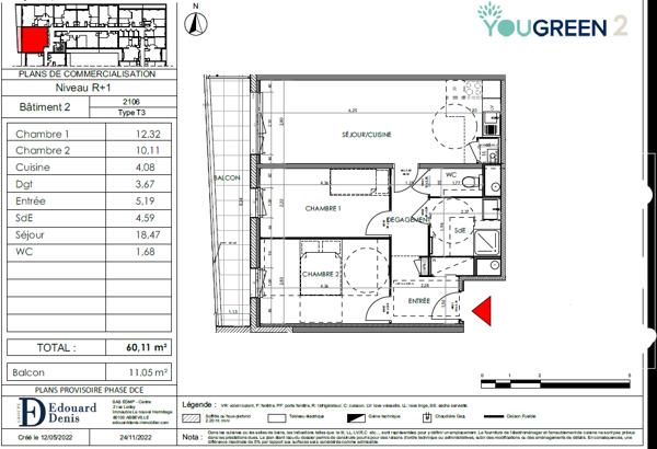 Appartement PINEL neuf à Saran de 3 pièce(s) 60.11 m2