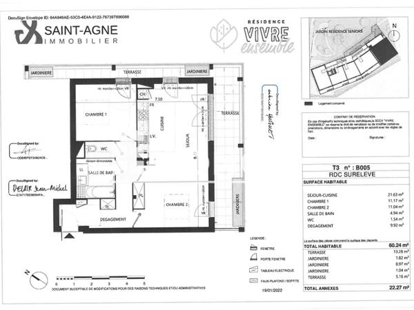 Location Appartement 3 pièces 60.24 m² - BAT C - 2 rue violette Szabo / BAT B - 5 rue arsène d'arsonval Toulouse 31200