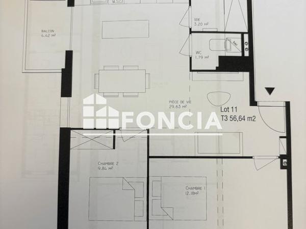 À vendre Appartement 3 pièces 58.09 m² - Nice 06000