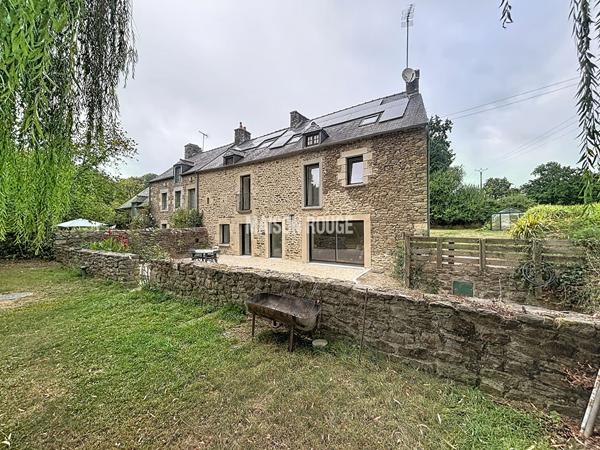 Maison en pierre à vendre à Plouër-sur-Rance 3 chambres, grenier aménageable, grand terrain arboré et fort potentiel