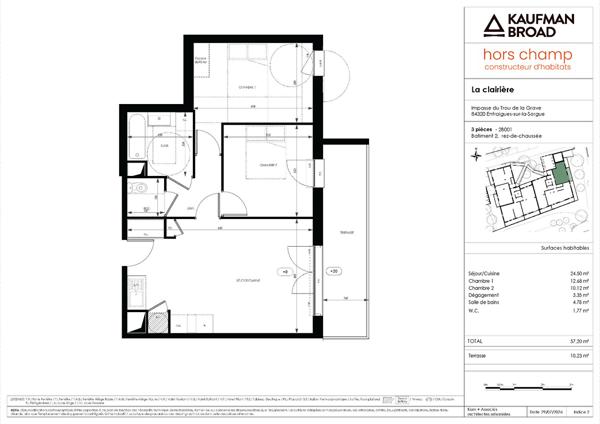 A VENDRE Appartement Entraigues Sur La Sorgue 3 pièce(s) 57.20 m2