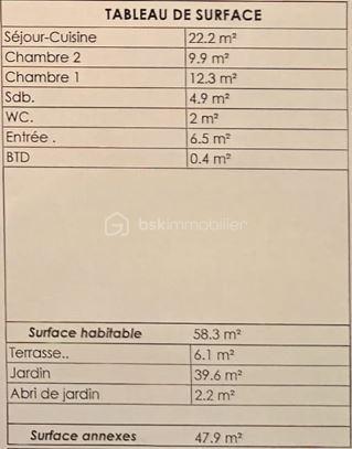 Appartement de 57,78 m²