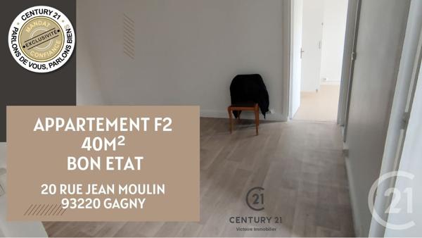 Appartement F2 à vendre  2 pièces - 39,82 m2 GAGNY - 93