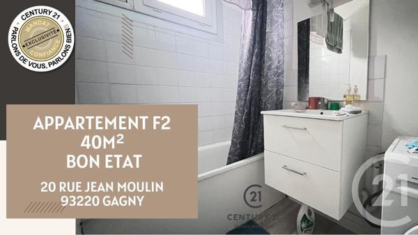 Appartement F2 à vendre  2 pièces - 39,82 m2 GAGNY - 93