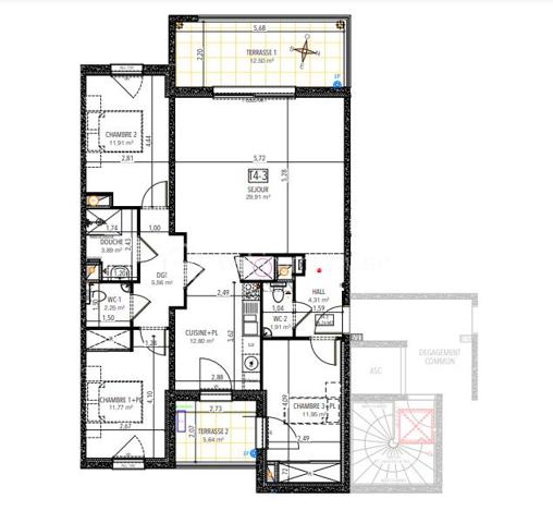 Appartement de 96,26 m²