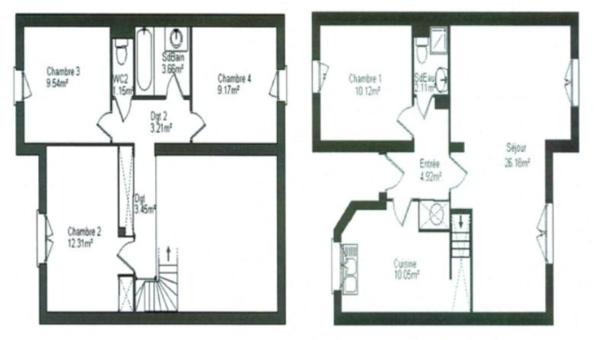 MAISON 4 CHAMBRES – JARDIN – GARAGE – 95,87 M²