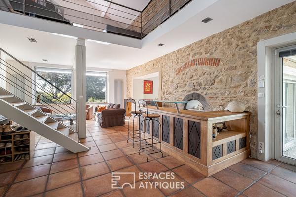 Ancienne tonnellerie avec vue à Pollionnay