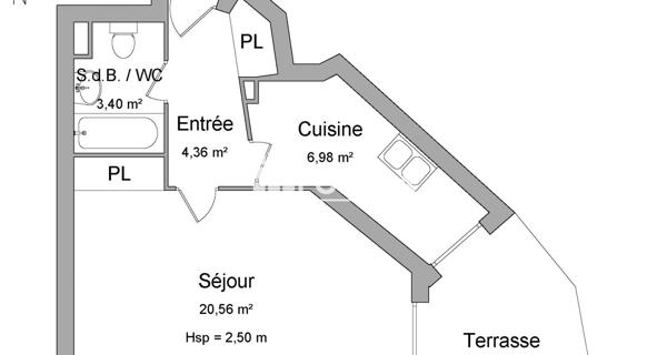 Location Studio 35.3 m² - Montmagny 95360