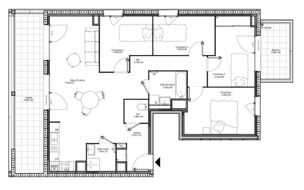 Appartement à vendre    5 pièces • 99 m2 Neuville-sur-Saône